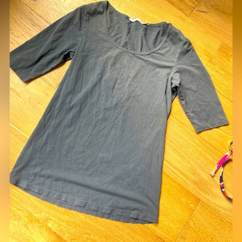 Peruvian connection 3/4 length scoop neck tee